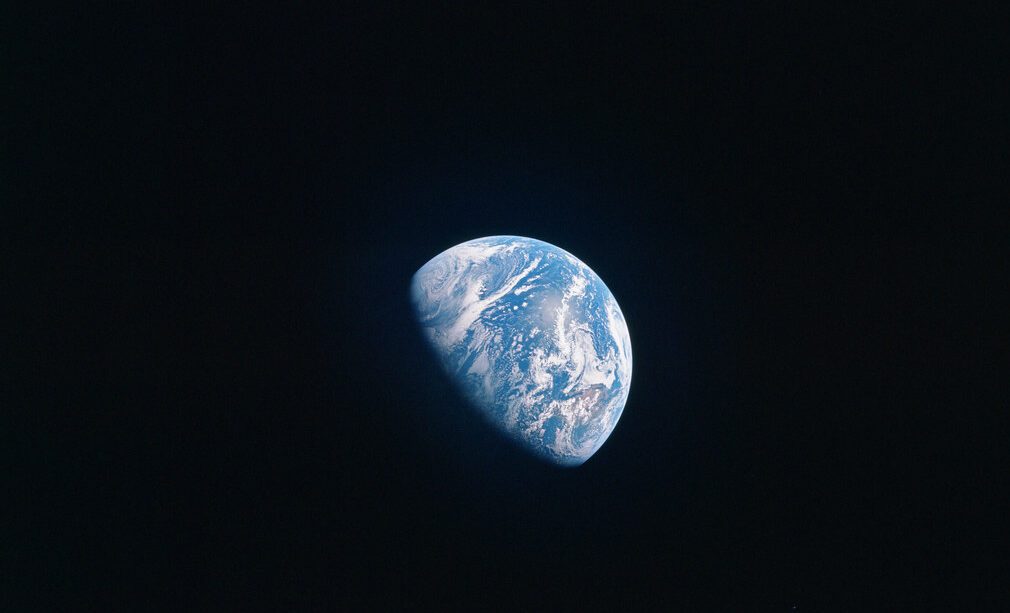 Apollo 15 Image of Receding Earth