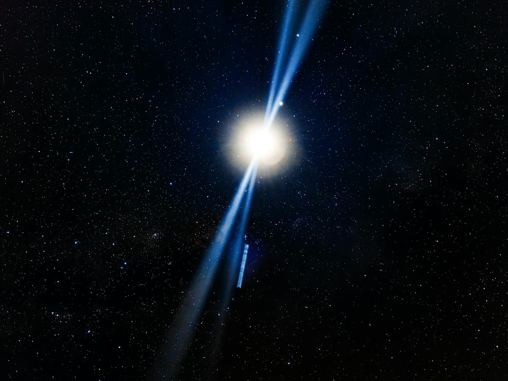 night sky with an exploding star